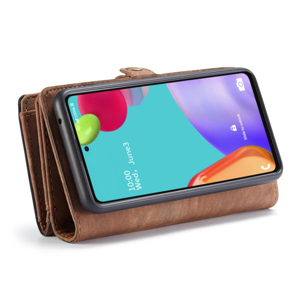 Samsung Galaxy A52 5G / 4G CaseMe Detachable Multifunctional Horizontal Flip Leather Case, with Card Slot & Holder & Zipper Wallet & Photo Frame(Brown)