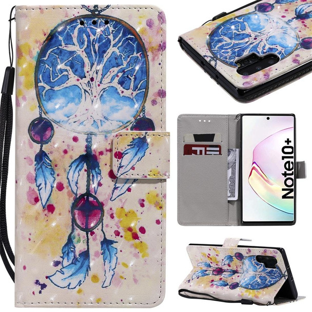 Galaxy Note 10 Plus 3D Painted Pattern Horizontal Flip Leather Case, with Wallet & Holder & Card Slots & Lanyard(Wind Chimes)