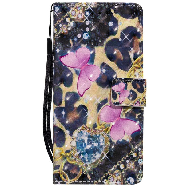 Galaxy Note 10 Plus 3D Painted Pattern Horizontal Flip Leather Case, with Wallet & Holder & Card Slots & Lanyard(Pink Butterfly)