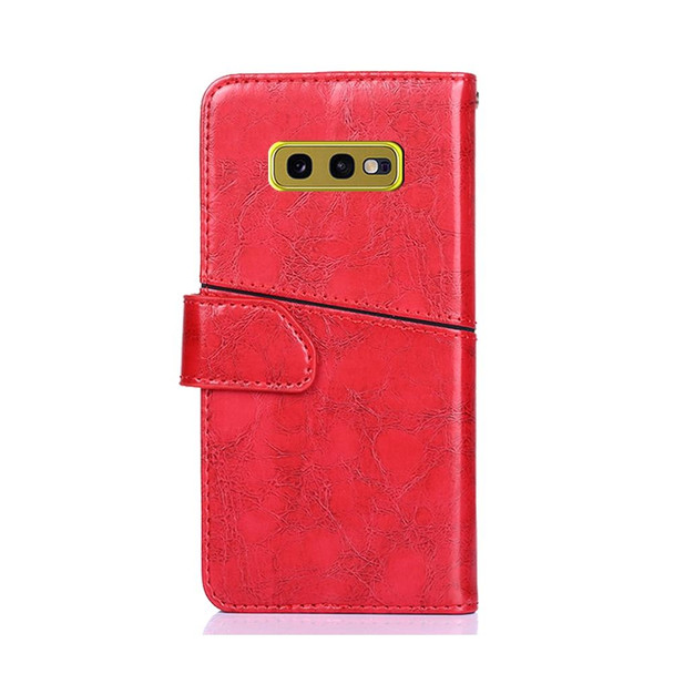 Samsung Galaxy S10e Geometric Stitching Horizontal Flip TPU + PU Leather Case with Holder & Card Slots & Wallet(Red)