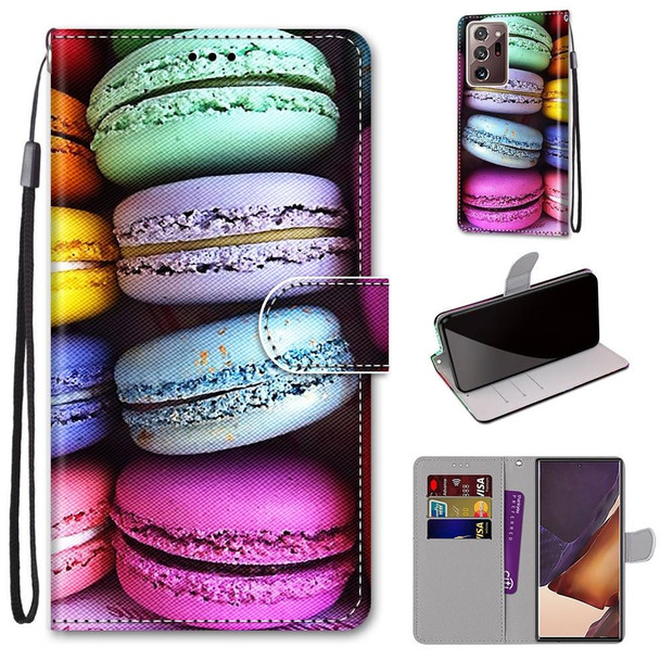 Samsung Galaxy Note20 Ultra Coloured Drawing Cross Texture Horizontal Flip PU Leather Case with Holder & Card Slots & Wallet & Lanyard(Colorful Layer Cake)