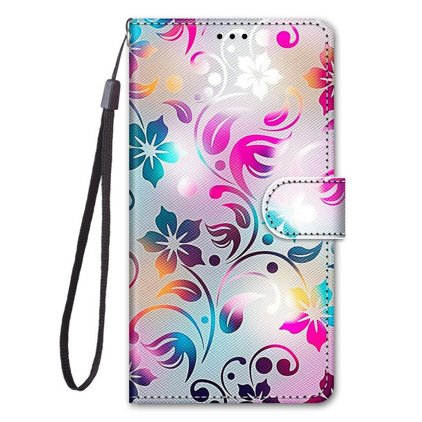 Samsung Galaxy Note20 Ultra Coloured Drawing Cross Texture Horizontal Flip PU Leather Case with Holder & Card Slots & Wallet & Lanyard(Gradient Colorful Flower)