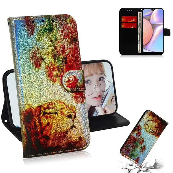 Galaxy A10s Colored Drawing Pattern Colorful Magnetic Buckle Horizontal Flip PU Leather Case with Holder & Card Slots & Wallet & Lanyard(Tiger Rose)