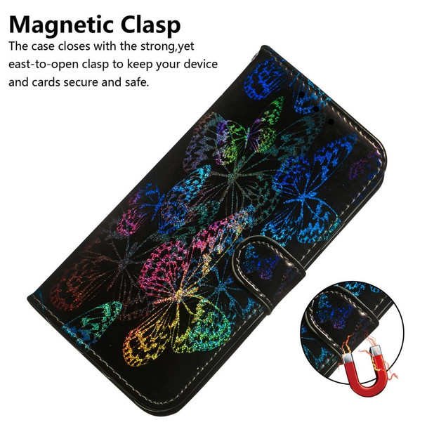 Galaxy A10s Colored Drawing Pattern Colorful Magnetic Buckle Horizontal Flip PU Leather Case with Holder & Card Slots & Wallet & Lanyard(Butterflies)