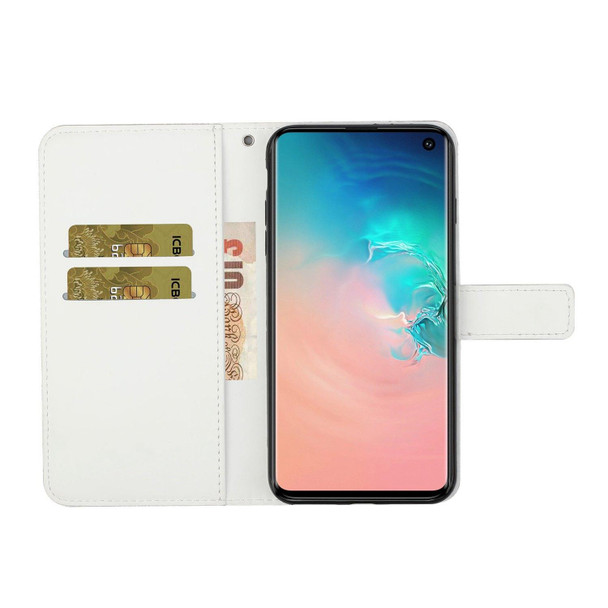 Samsung Galaxy S10e Ethnic Style Embossed Pattern Horizontal Flip Leather Case with Holder & Card Slots & Wallet & Lanyard(White)