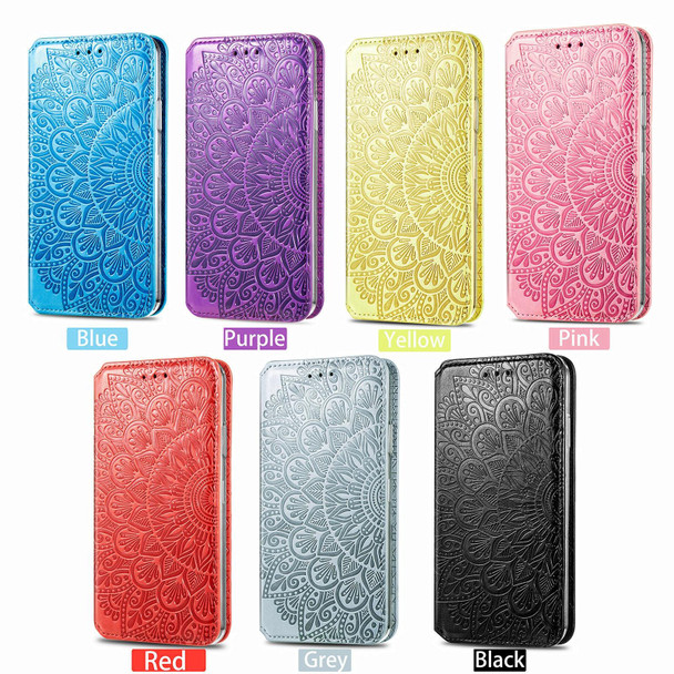 For Samsung Galaxy A50 Blooming Mandala Embossed Pattern Magnetic Horizontal Flip Leather Case with Holder & Card Slots & Wallet(Pink)