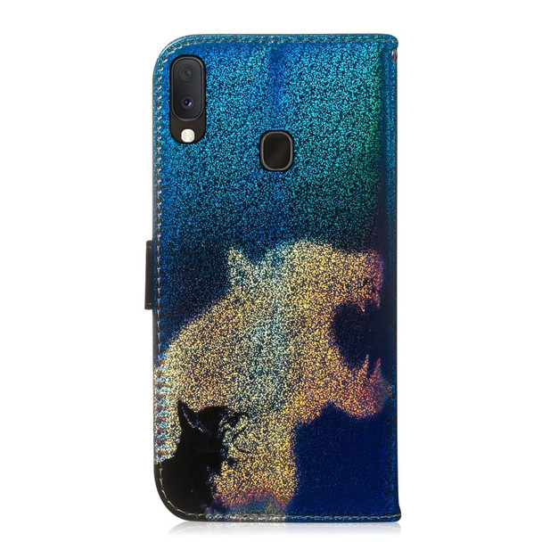 Colored Drawing Pattern Colorful Magnetic Buckle Horizontal Flip PU Leatherette Case with Holder & Card Slots & Wallet & Lanyard -  Galaxy A10e / A20e(Cat and Leopard)