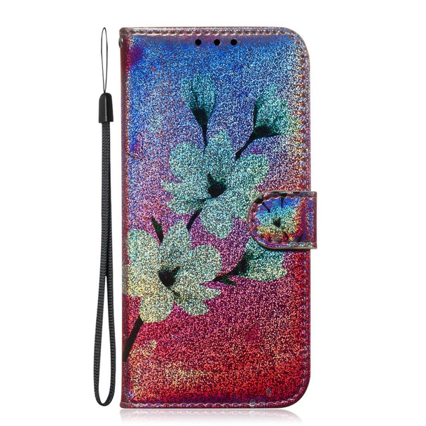 Colored Drawing Pattern Colorful Magnetic Buckle Horizontal Flip PU Leatherette Case with Holder & Card Slots & Wallet & Lanyard - Galaxy S10+(Magnolia)