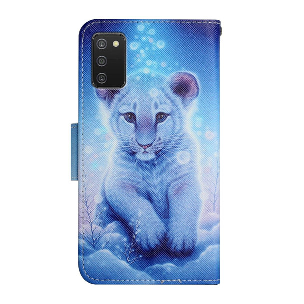 Samsung Galaxy A03s 166mm Painted Pattern Horizontal Flip Leather Case with Holder & Card Slot & Wallet(Little Leopard)