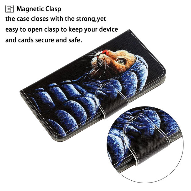 Galaxy S10 3D Colored Drawing Horizontal Flip PU Leather Case with Holder & Card Slots & Wallet(Down Jacket Cat)