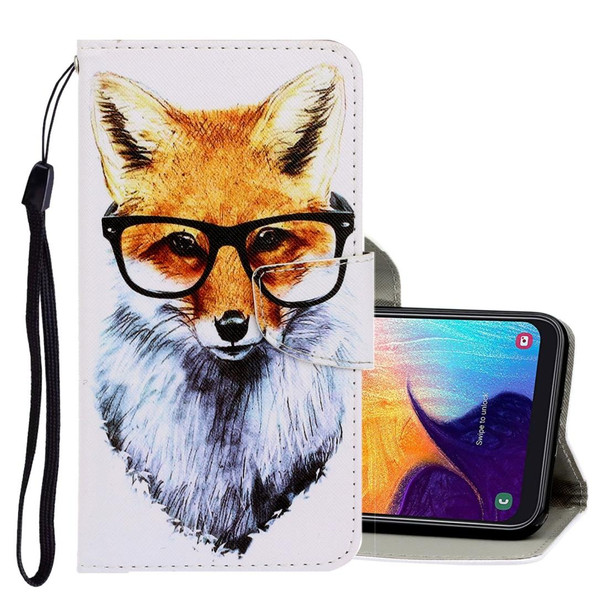 Galaxy A40 3D Colored Drawing Horizontal Flip PU Leather Case with Holder & Card Slots & Wallet(Fox)