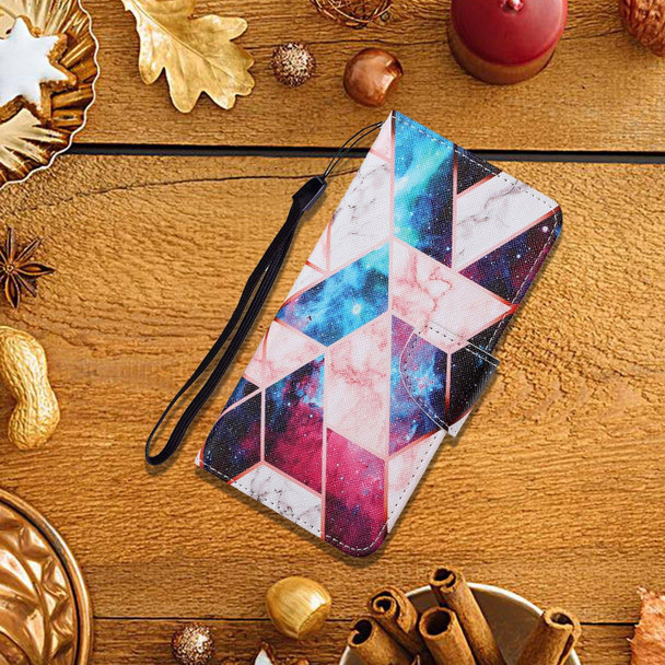 Samsung Galaxy Note20 Ultra Colored Drawing Pattern Horizontal Flip Leather Case with Holder & Card Slots & Wallet & Lanyard(Starry Marble)