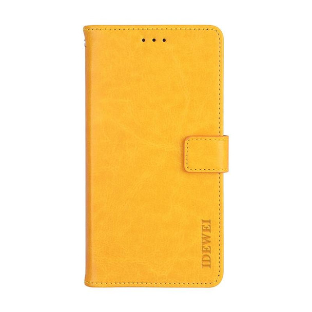 Samsung Galaxy A32 4G idewei Crazy Horse Texture Horizontal Flip Leather Case with Holder & Card Slots & Wallet(Yellow)