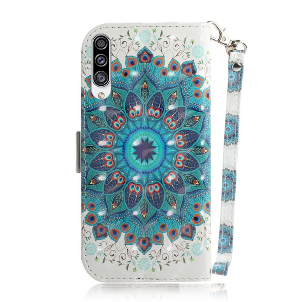 Galaxy A50s 3D Colored Drawing Horizontal Flip Leather Case with Holder & Card Slot & Wallet & Lanyard(Peacock Wreath)