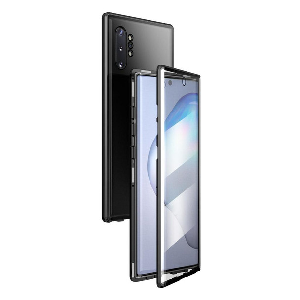 Samsung Galaxy Note10+ Magnetic Metal Frame Double-sided Tempered Glass Case(Black)