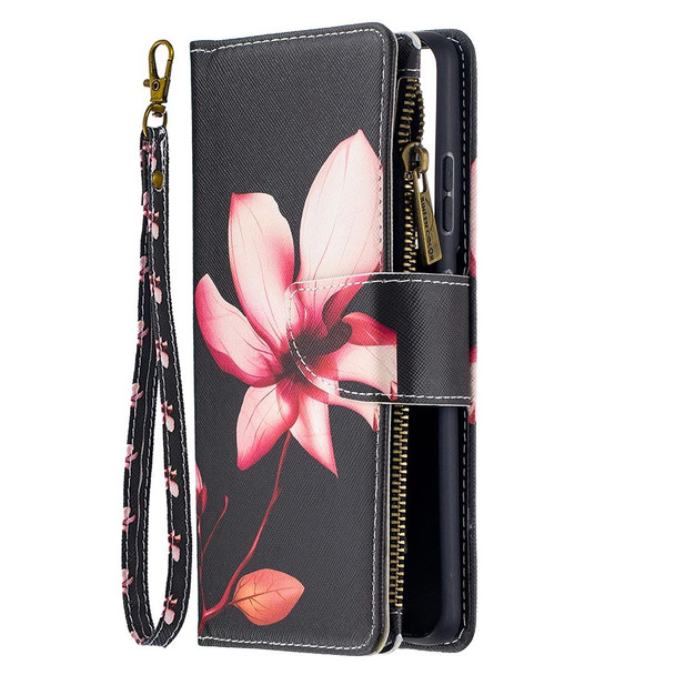 Samsung Galaxy S30 Ultra Colored Drawing Pattern Zipper Horizontal Flip Leather Case with Holder & Card Slots & Wallet(Lotus)