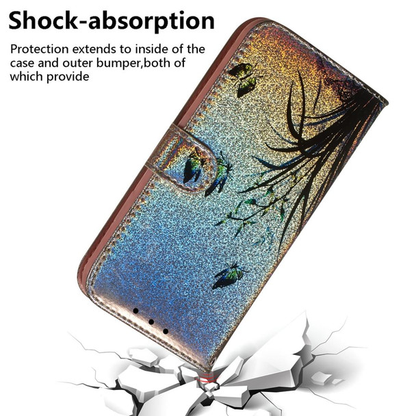 Colored Drawing Pattern Colorful Magnetic Buckle Horizontal Flip PU Leatherette Case with Holder & Card Slots & Wallet & Lanyard - Galaxy S10(Butterfly Orchid)