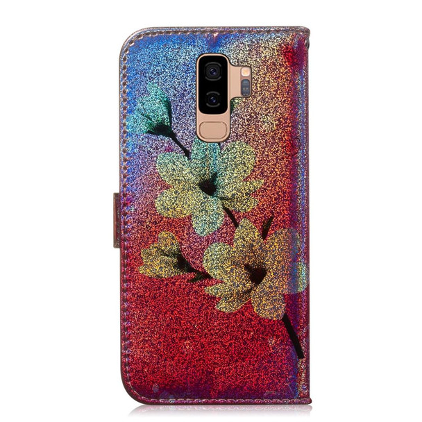 Colored Drawing Pattern Colorful Magnetic Buckle Horizontal Flip PU Leatherette Case with Holder & Card Slots & Wallet & Lanyard - Galaxy S9+(Magnolia)
