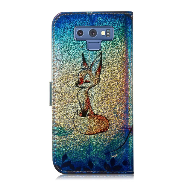 Colored Drawing Pattern Colorful Magnetic Buckle Horizontal Flip PU Leatherette Case with Holder & Card Slots & Wallet & Lanyard - Galaxy Note 9(Fox)