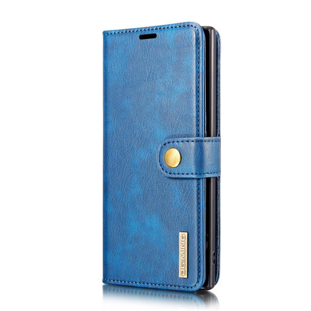 DG.MING Crazy Horse Texture Flip Detachable Magnetic Leatherette Case with Holder & Card Slots & Wallet for Samsung Galaxy Note 10+(Blue)