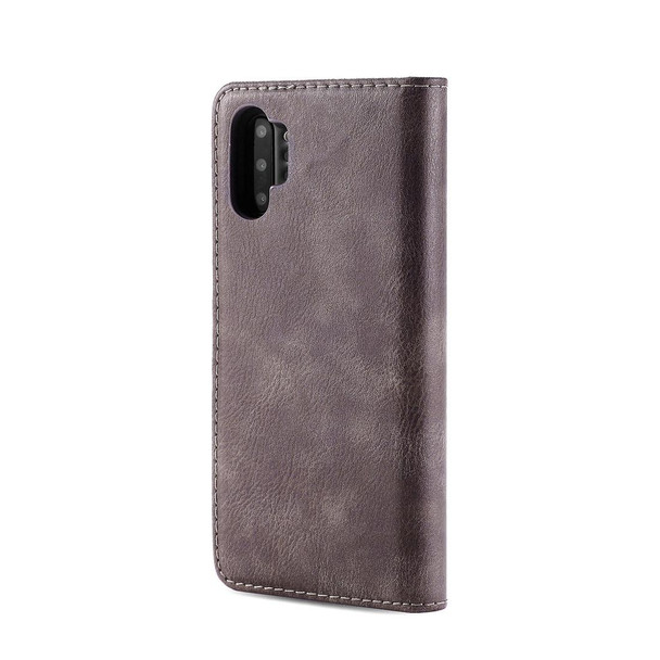 DG.MING Crazy Horse Texture Flip Detachable Magnetic Leatherette Case with Holder & Card Slots & Wallet for Galaxy Note 10+(Grey)