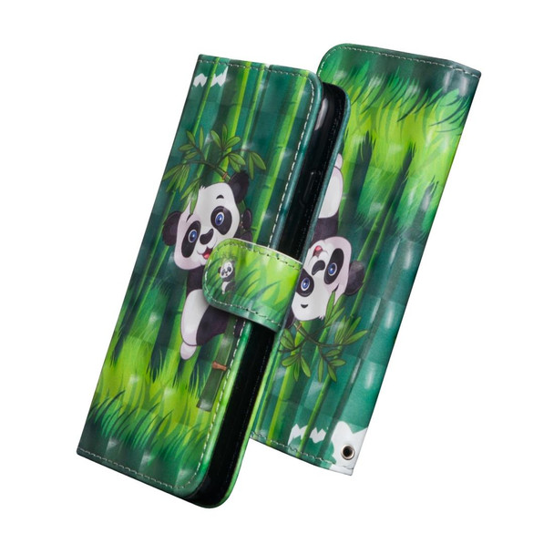 3D Painting Pattern Horizontal Flip TPU + PU Leatherette Case with Holder & Card Slots & Wallet - Galaxy S8(Bamboo Panda)