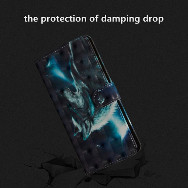 3D Painting Pattern Horizontal Flip TPU + PU Leatherette Case with Holder & Card Slots & Wallet - Galaxy A40(Wolf)