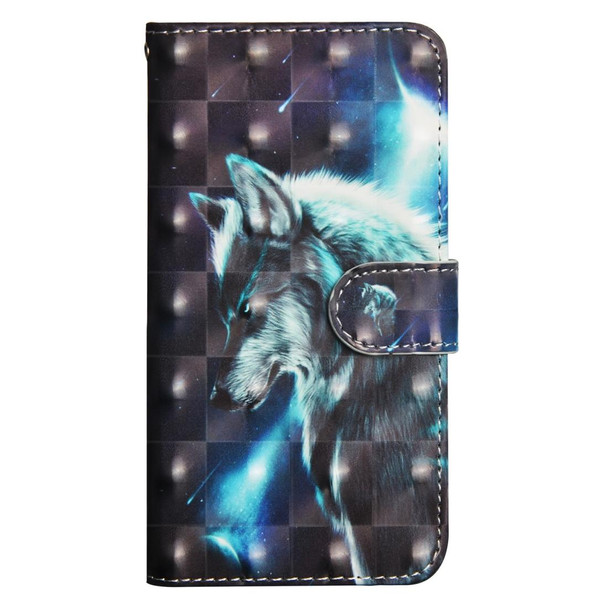 3D Painting Pattern Horizontal Flip TPU + PU Leatherette Case with Holder & Card Slots & Wallet - Galaxy S10e(Wolf)