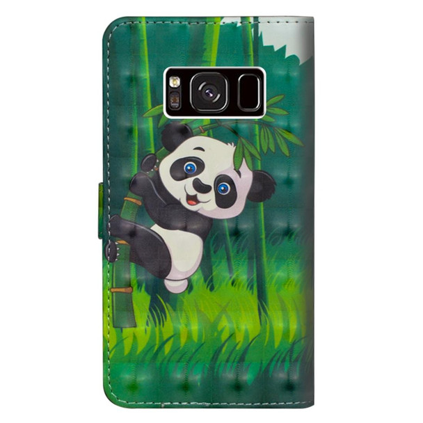 3D Painting Pattern Horizontal Flip TPU + PU Leatherette Case with Holder & Card Slots & Wallet - Galaxy S8+(Bamboo Panda)