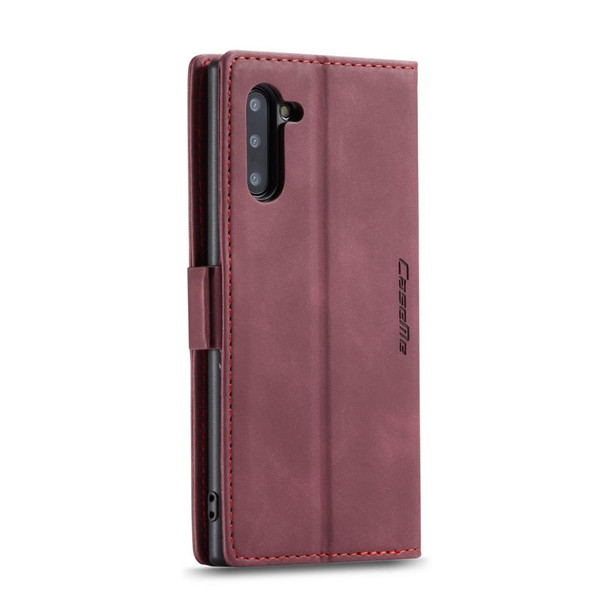 CaseMe-013 Multifunctional Horizontal Flip Leatherette Case with Card Slot & Holder for Galaxy Note 10(Red Wine)
