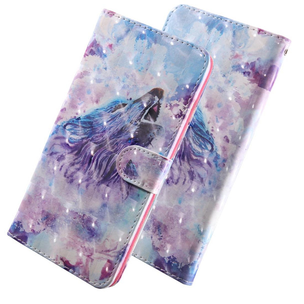 3D Painting Pattern Coloured Drawing Horizontal Flip TPU + PU Leatherette Case with Holder & Card Slots & Wallet - Galaxy S10(Roaring Wolf)