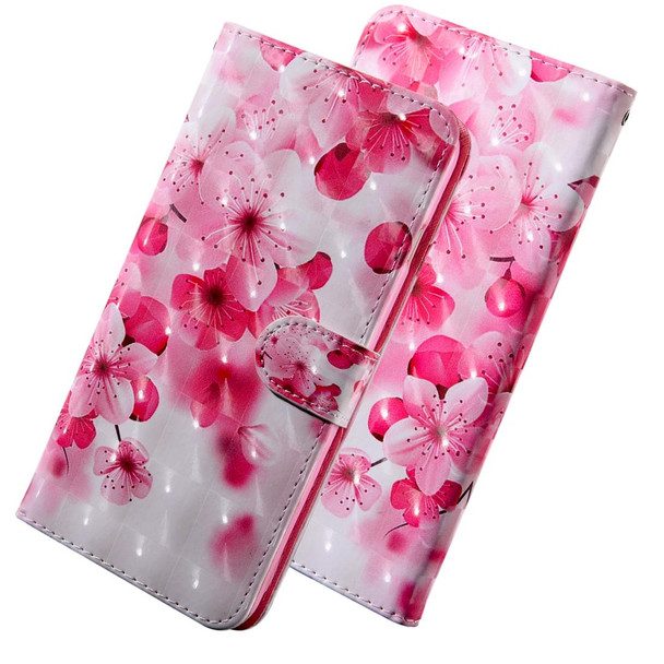 3D Painting Pattern Coloured Drawing Horizontal Flip TPU + PU Leatherette Case with Holder & Card Slots & Wallet, For:For Galaxy A10(Red Flower)