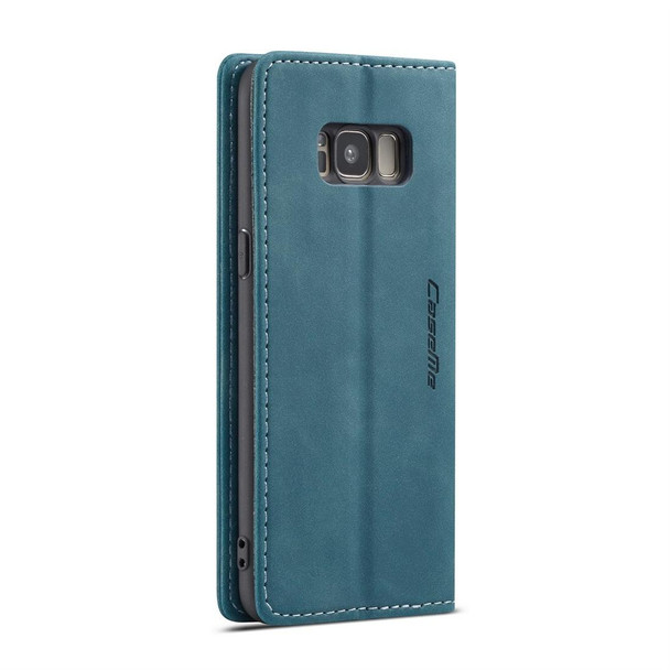 CaseMe-013 Multifunctional Retro Frosted Horizontal Flip Leatherette Case with Card Slot & Holder & Wallet for Galaxy S8(Blue)