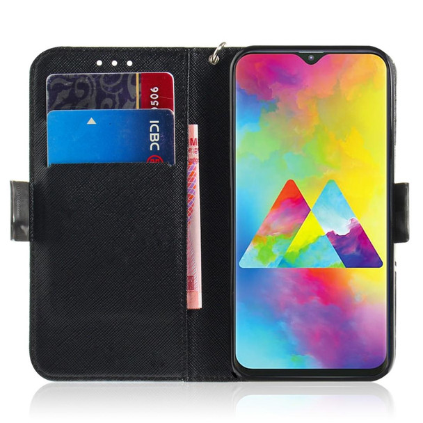 3D Painting Pattern Coloured Drawing Horizontal Flip Leatherette Case with Holder & Card Slots & Wallet - Galaxy M20(Paecock)