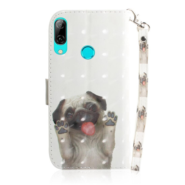 3D Painting Pattern Coloured Drawing Horizontal Flip Leatherette Case with Holder & Card Slots & Wallet - Huawei P Smart (2019) / Honor 10 Lite(Pug)