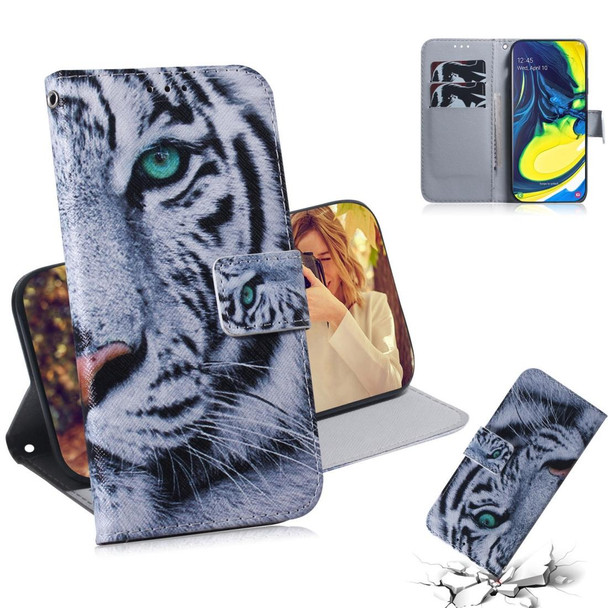 Painting Pattern Coloured Drawing Horizontal Flip Leather Case with Holder & Card Slots & Wallet for Galaxy M40 / A60(Tiger)