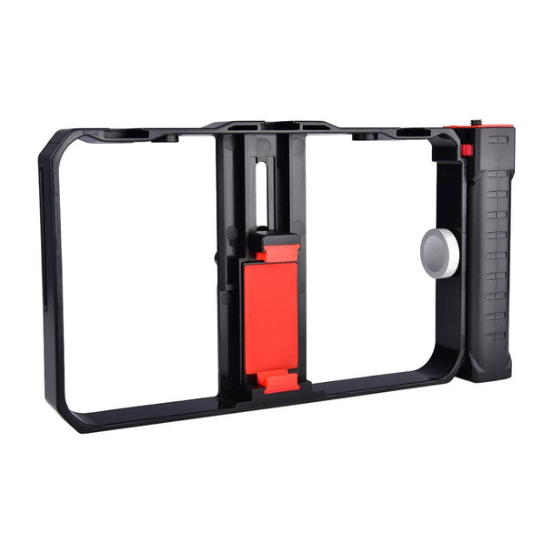 YELANGU YLG0901B Vlogging Live Broadcast Smartphone Plastic Cage Video Rig Filmmaking Recording Handle Stabilizer Bracket for iPhone, Galaxy, Huawei, Xiaomi, HTC, LG, Google, and Other Smartphones(Bl
