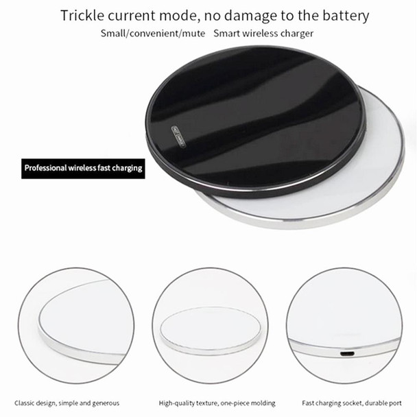 WX-69 10W Ultra-thin Wireless Charger Mirror Wireless Charger for Mobile Phone(Black)