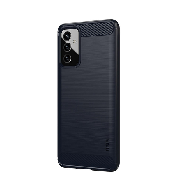 Samsung Galaxy A82 / Quantum2 MOFI Gentleness Series Brushed Texture Carbon Fiber Soft TPU Case(Blue)