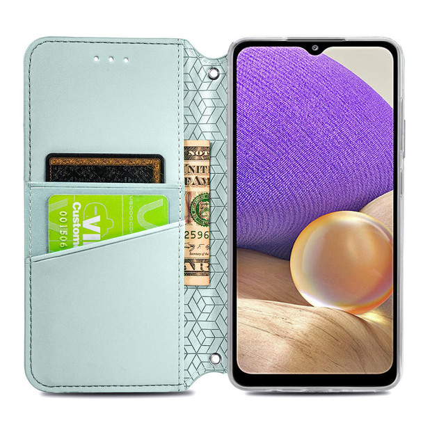 Samsung Galaxy A32 4G Blooming Mandala Embossed Pattern Magnetic Horizontal Flip Leather Case with Holder & Card Slots & Wallet(Grey)