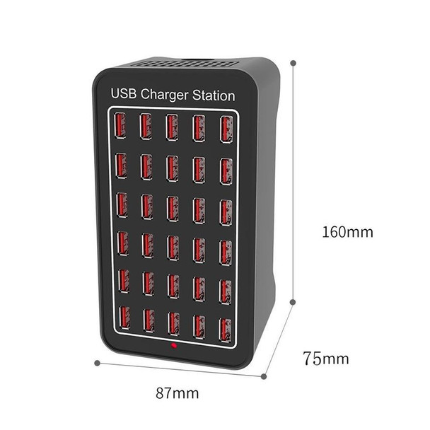 XLD-A7 150W 30 USB Ports Fast Charger Station Smart Charger, AC 110-240V, Plug Size:UK Plug