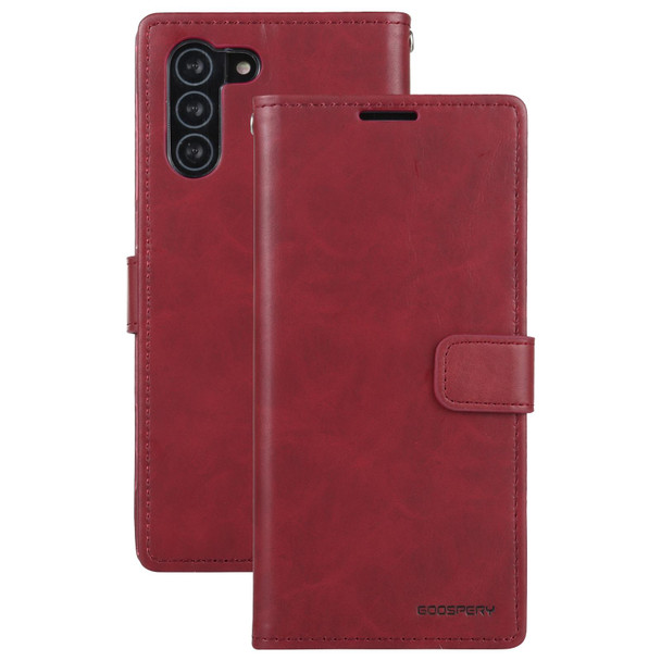 Samsung Galaxy S21+ 5G GOOSPERY BLUE MOON Crazy Horse Texture Horizontal Flip Leather Case With Bracket & Card Slot & Wallet(Wine Red)