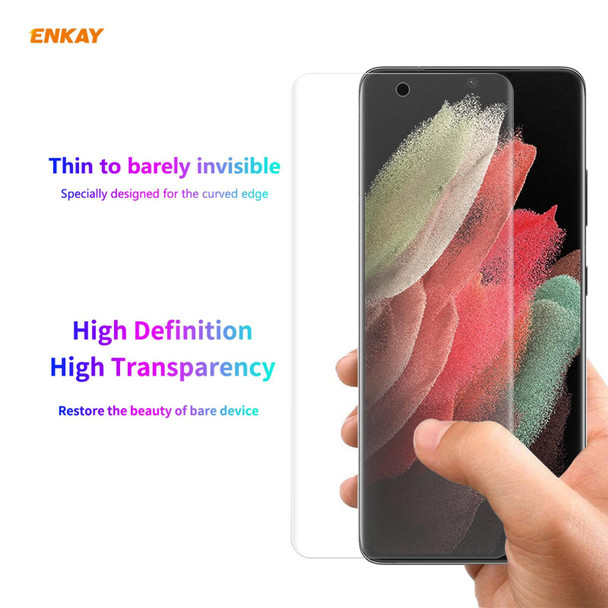 5 PCS - Samsung Galaxy S21 Ultra 5G ENKAY Hat-Prince 3D Full Screen PET Curved Hot Bending HD Screen Protector Soft Film(Transparent)