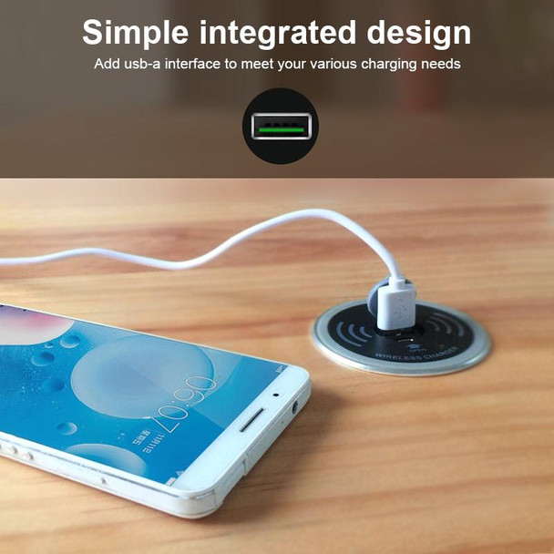 KP-ZMC Embedded Desktop Wireless Charger with PD+USB Interface Cable Length: 1.2m