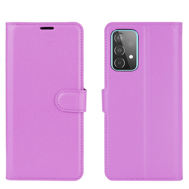 Samsung Galaxy A52 5G / 4G Litchi Texture Horizontal Flip Protective Case with Holder & Card Slots & Wallet(Purple)