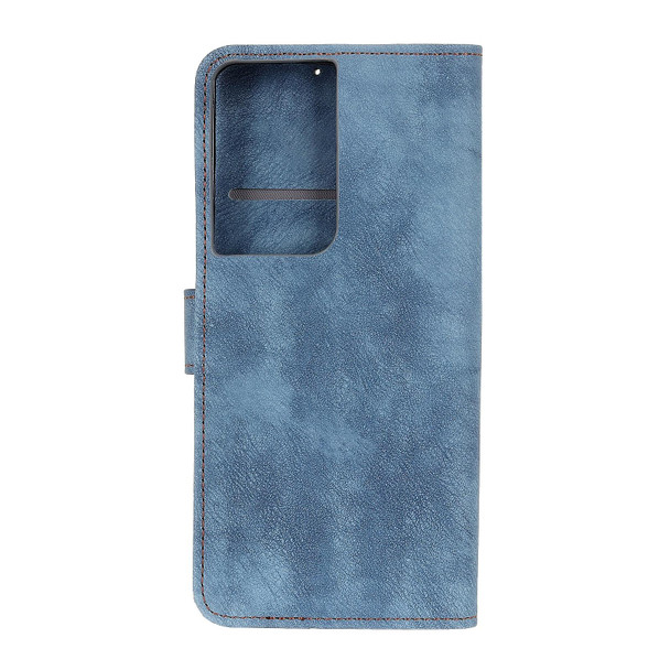 Samsung Galaxy S30 Ultra / S21 Ultra Antelope Texture Magnetic Buckle Horizontal Flip PU Leather Case with Card Slots & Wallet & Holder(Blue)