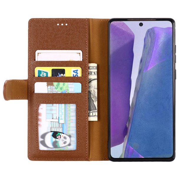 Samsung Galaxy Note 20 GEBEI Top-grain Leather Horizontal Flip Protective Case with Holder & Card Slots & Wallet & Photo Frame(Brown)