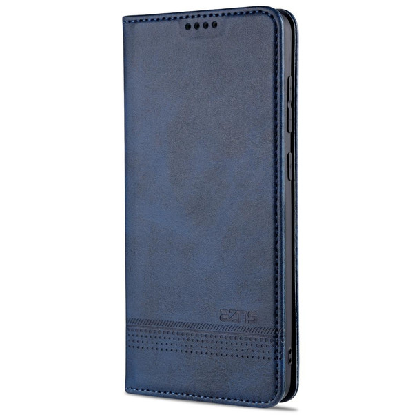 Samsung Galaxy A21s AZNS Magnetic Calf Texture Horizontal Flip Leather Case with Card Slots & Holder & Wallet(Dark Blue)