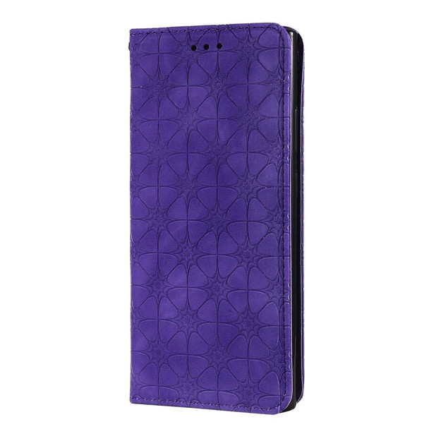 Samsung Galaxy Note20 Ultra Lucky Flowers Embossing Pattern Magnetic Horizontal Flip Leather Case with Holder & Card Slots(Purple)