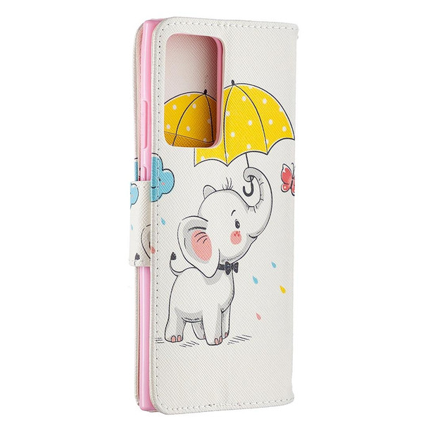 Samsung Galaxy Note20 Ultra Colored Drawing Pattern Horizontal Flip Leather Case with Holder & Card Slots & Wallet(Elephant)